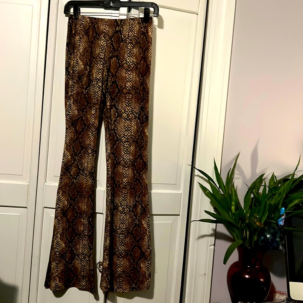 Brown snakeskin pants